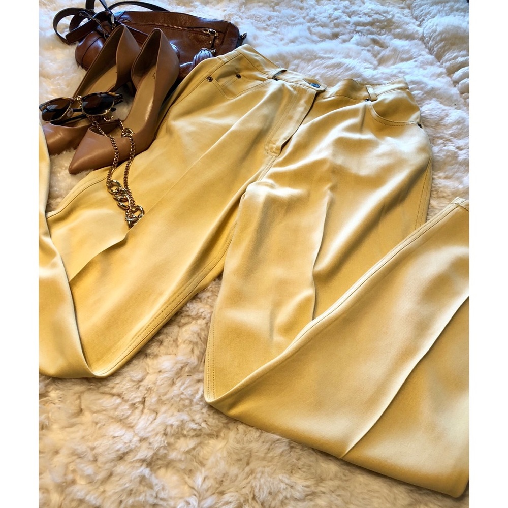 Luxurious Tahari 100% Silk chamois color pants
